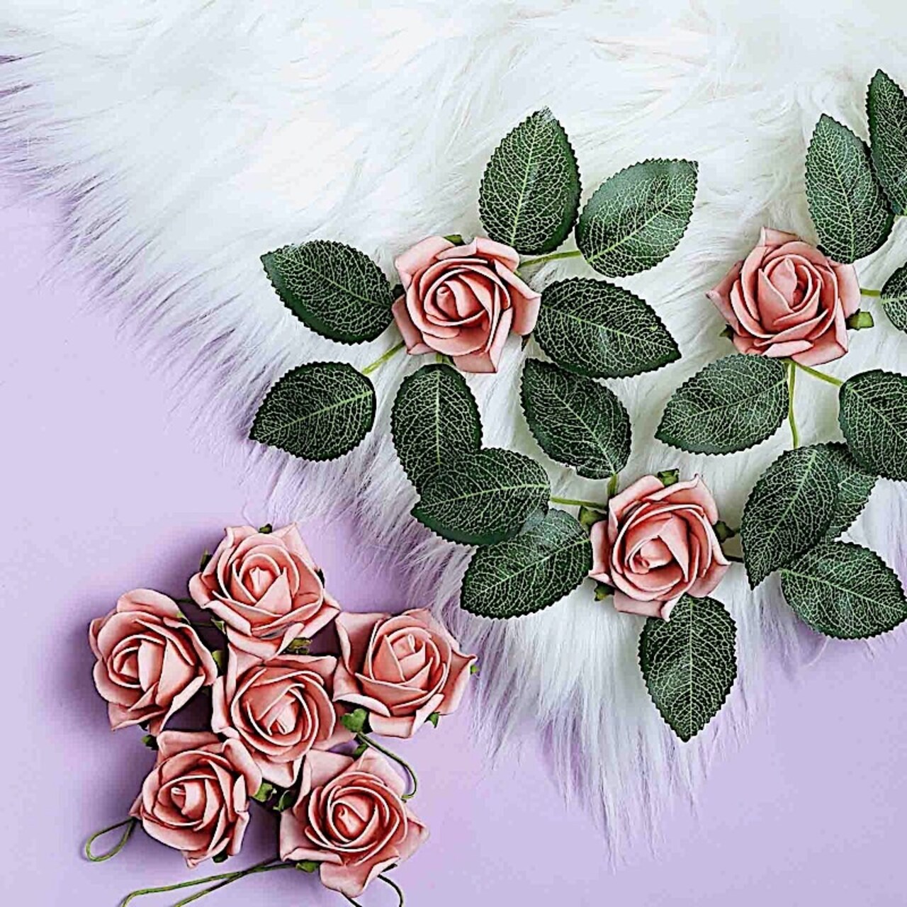 24 PCS 2-Inch Mini Artificial Foam Roses with Stems – Wedding Bouquet, Centerpiece & DIY Party Decorations